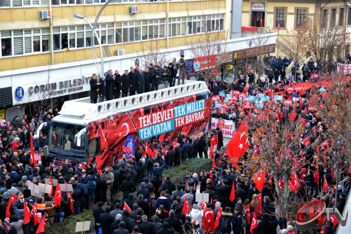 Çorum'da "Terörü Telin ve Milli Birlik Yürüyüşü