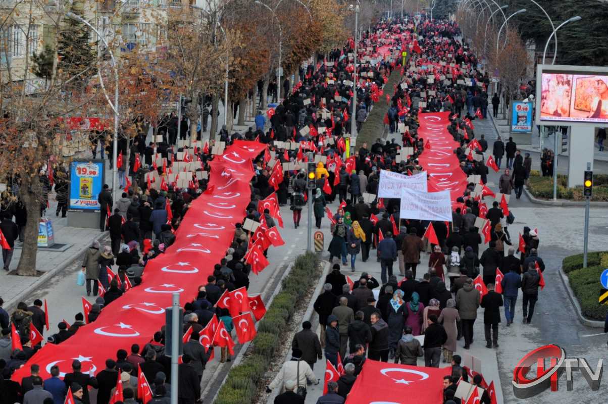 Çorum'da "Terörü Telin ve Milli Birlik Yürüyüşü