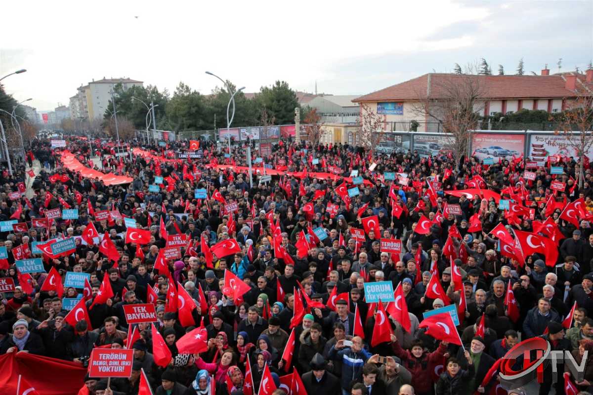 Çorum'da "Terörü Telin ve Milli Birlik Yürüyüşü