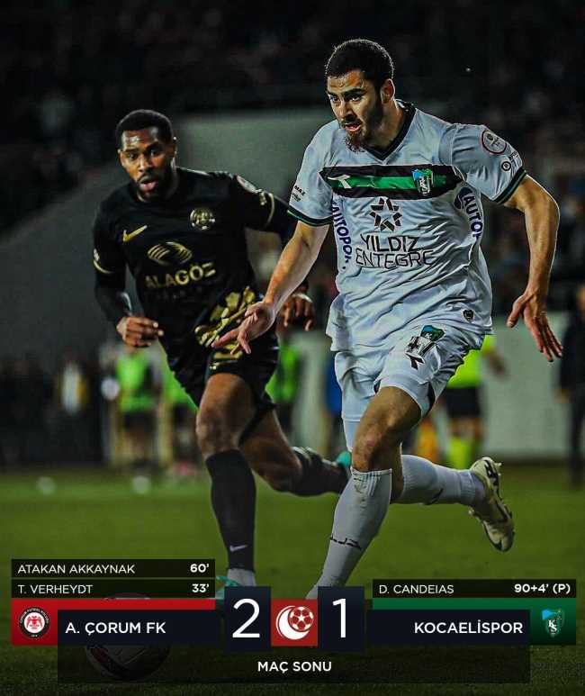 AHLATÇI ÇORUM FK 2 KOCAELİSPOR 1