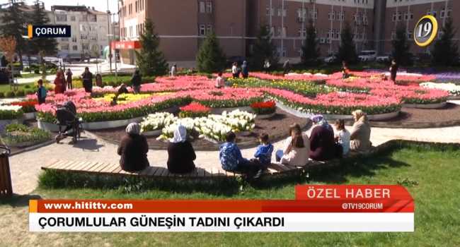 Çorum'da Parklar doldu taştı