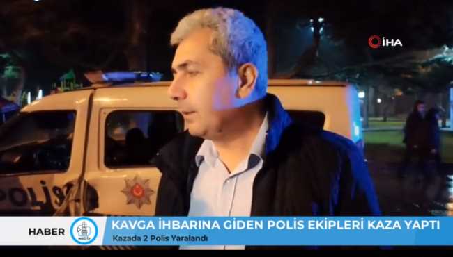 Kavga İhbarına Giden Polis Aracı Kaza Yaptı