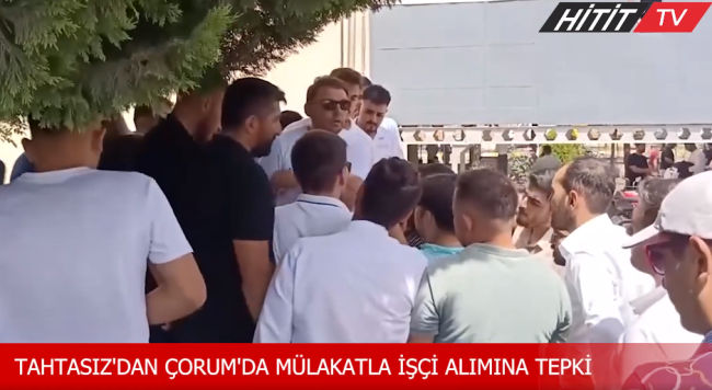 Tahtasız İl Özel iİdare'ye mülakatla personel alımını protesto etti