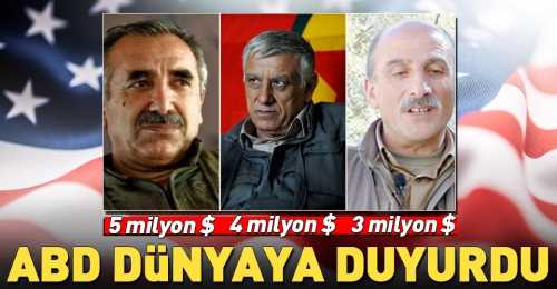 ABD'den PKK'lı  üç terörist başına Ödül
