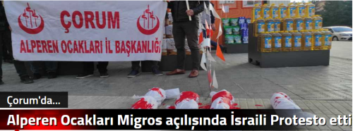  Alperen Ocakları Migros açılışında İsraili Protesto etti