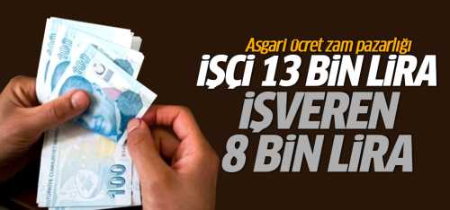 Asgari ücret zam pazarlığı İşci 13 Bin-İşveren 8 Bin TL