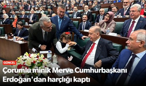 Bayat'lı Minik İlknur Merve Erdoğan dedesinin elini öptü