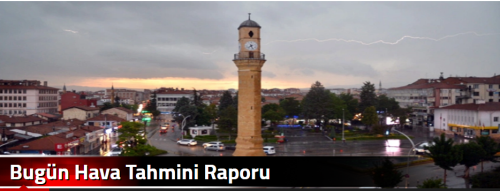 Bugün Hava Tahmini Raporu 