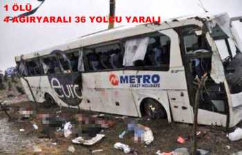 ÇORUM - OSMANCIK'TA TRAFİK KAZASI 1 ÖLÜ 4 AĞIR 36 YOLCU YARALI 