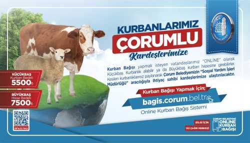 Çorum Belediyesi Kurban Bayramı’nda online kurban bağışı başlattı
