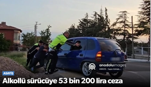 Çorum'da Alkollü Sürücüye 53 Bin 200 Lira Ceza! 