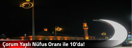 Çorum Yaşlı Nüfus Oranı ile 10'da!