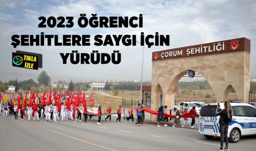 Cumhuriyetimizin 100. Yılda 2023 öğrenci şehitlere saygı yürüyüşü gerçekleitişdi