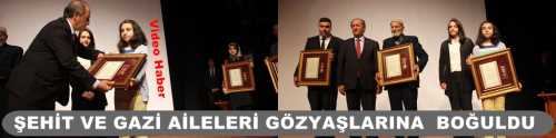 Devlet Övünç Madalya dağıtım töreni Çorum Valisi  Ahmet KARA´nın katılımıyla Devlet Tiyatro salonunda yapıldı