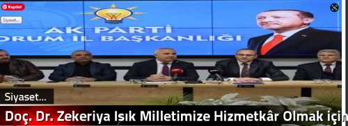 Doç. Dr. Zekeriya Işık Milletimize Hizmetkâr Olmak için Adayım