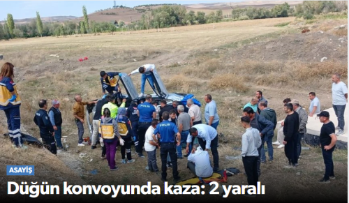 Düğün Konvoyundaki Otomobilin Tarlaya Uçtu!