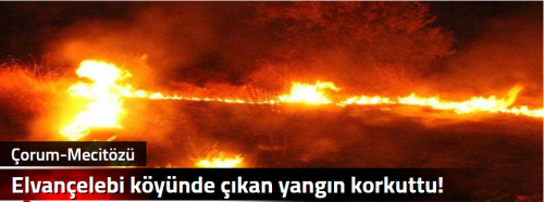 Elvançelebi ve Bekiş köyünde çıkan  yangın korkuttu!
