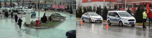 Hastane önünde Feci kaza 2 kişi ağır yaralı