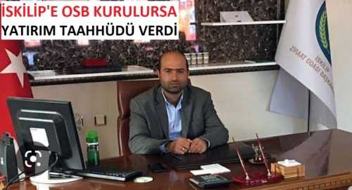  İskilip'te OSB Kurulursa  İlk parsele Biz Talibiz