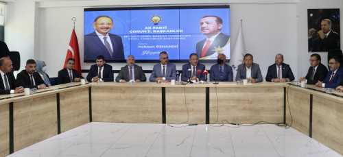 Mehmet Özhaseki Ak Parti Çorum İl Başkanlığını ziyaret etti