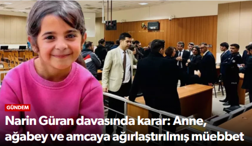 Narin Güran cinayeti davası sonuçlandı
