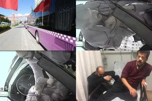 Otobüs sürücüsü ile yolcunun kavgası kaza yaptırdı