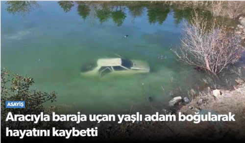 Otomobil Çomar Barajına düştü 1 ölü 1 yaralı var!