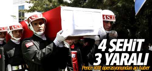 Pençe -Kilit Harekatında 4 şehit 3 asker yaralı