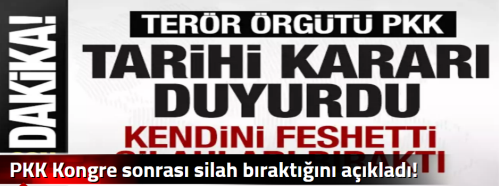  PKK Kongre sonrası silah bıraktığını açıkladı!