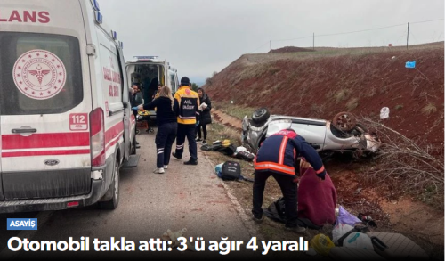 Sungurlu'da Trafik Kazası 3'ü Ağır 4 Yaralı!