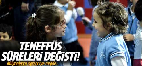Teneffüs süreleri ve geçme notları değişti!