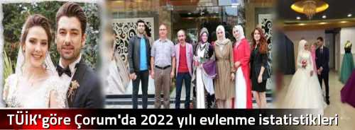 TÜİK'göre Çorum'da 2022 yılı evlenme istatistikleri