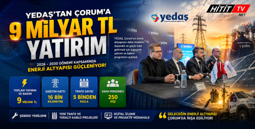 YEDAŞ’tan - Çorum’a 9 Milyar TL’lik Dev Enerji Yatırımı!