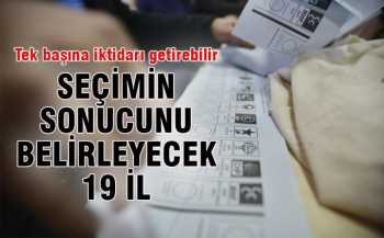 1 Kasım Seçimin sonucunu belirleyecek 19 il