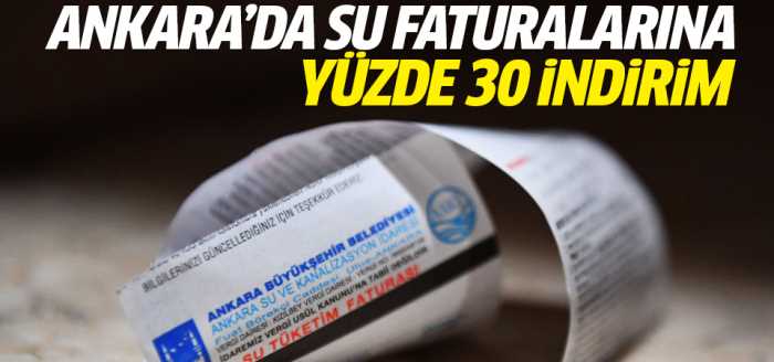 Ankara'da suya yüzde 30 indirim