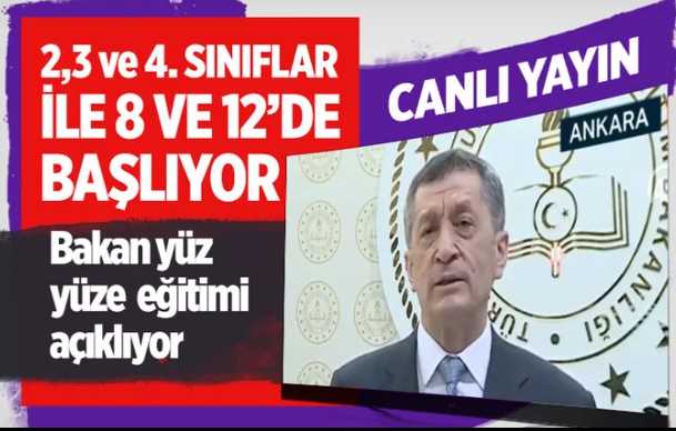 Bakan Ziya Selçuk Okullar  12 Ekim Pazartesi günü açılıyor