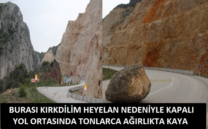 BURASI KIRKDİLİM YOLU SANKİ YOL ORTASINA KEPÇE İLE KONULMUŞ GİBİ