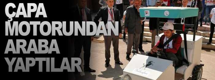 Çapa motorundan kendine araba yaptı