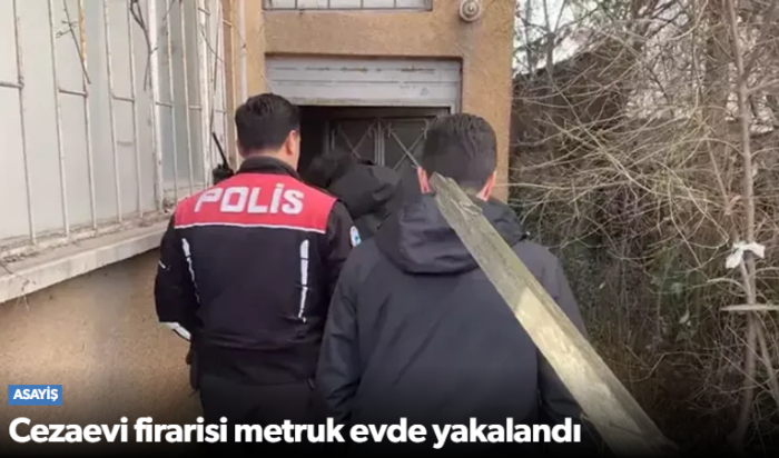 Cezaevi firarisi metruk evde yakalandı
