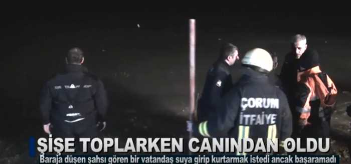 ÇOMAR BARAJINDA BUZ ÜSTÜNDE  ŞİŞE TOPLARKEN CANINDAN OLDU