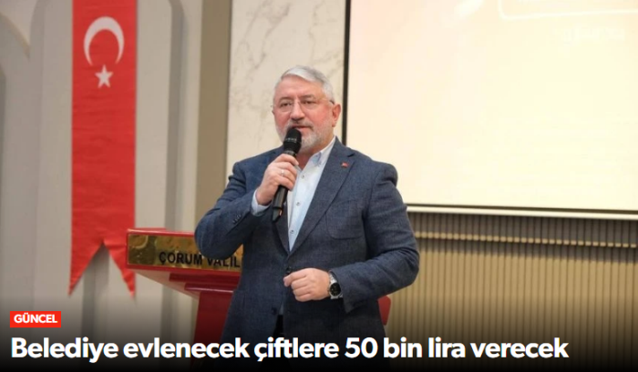 Çorum’da Evlenecek Gençlere 50 Bin TL Hibe Desteği 