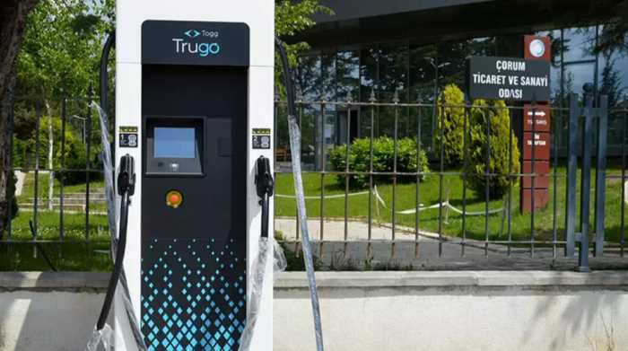Çorum'da TOGG'un ilk şarj istasyonu TSO'un önüne kuruldu