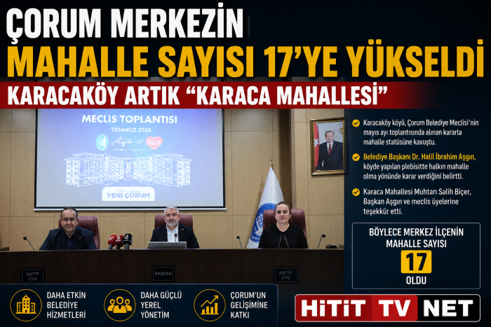 Çorum Merkezin Mahalle Sayısı 17’ye Yükseldi
