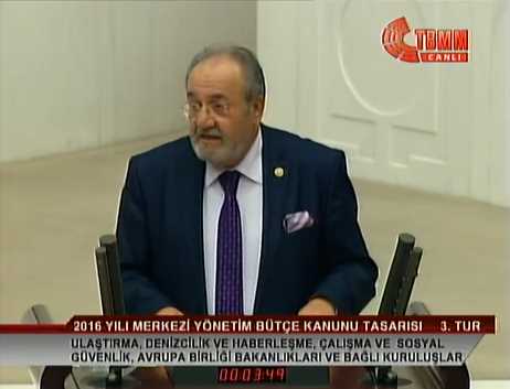 Çorum Milletvekili ve TBMM İdare Amiri Salim Uslu 2016 Mali Yılı Bütçe görüşmelerinde Çalışma ve Sosyal Güvenlik Bakanlığı bütçesi hakkında konuştu