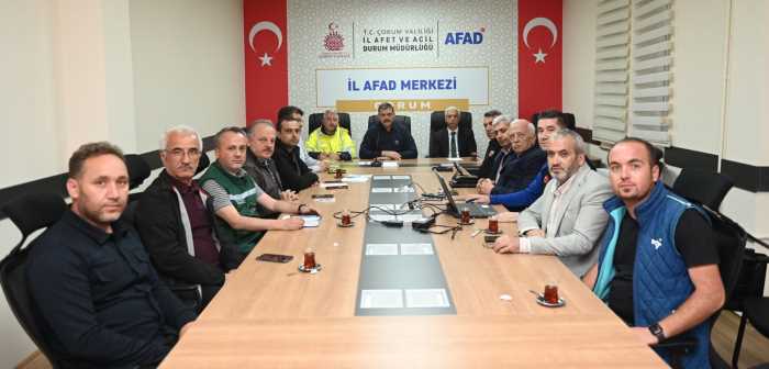 Çorum Valiliği İl Afet ve Acil Durum Merkezi Dakika Dakika Bilgi Alıyor