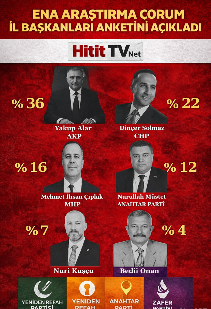 ENA Araştırma Çorum’da İl Başkanları Anketi Yaptı