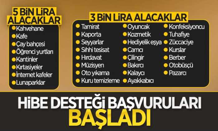 Esnafa hibe desteği başvuruları bugün başladı