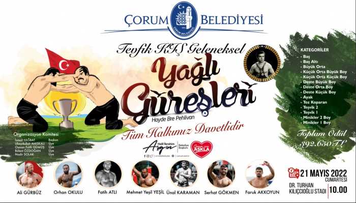 Karadenizin Kırkpınar yağlı Güreşleri Çorum'da