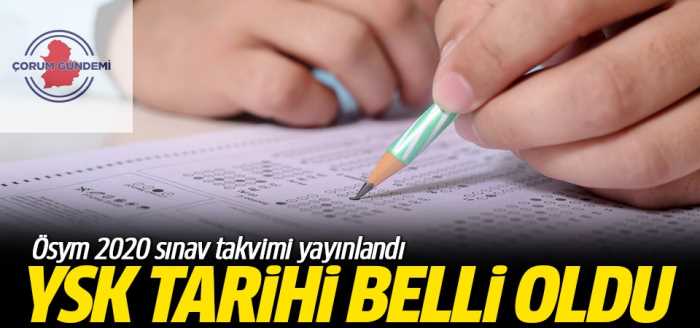 ÖSYM'nin 2020 takvimi açıklandı