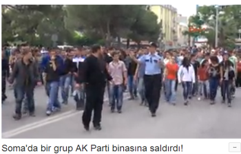 Soma'da bir grup AK Parti binasına saldırdı